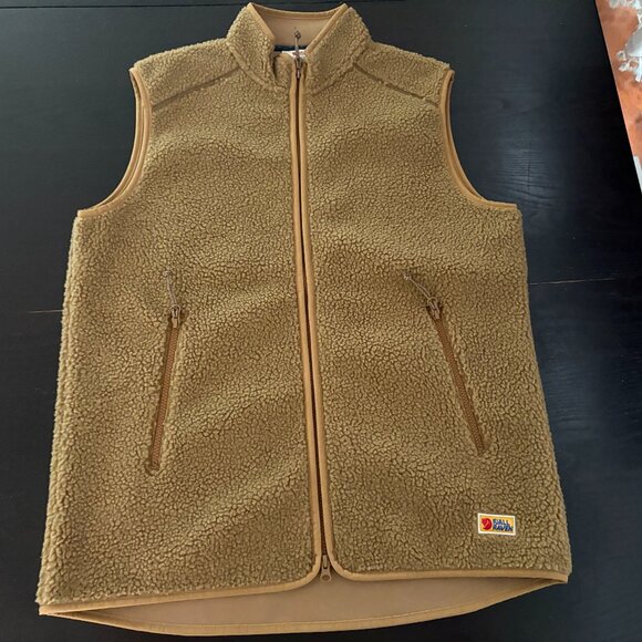 Womens FjallRaven Vardag Pile Brown Fleece Vest Size Medium - Picture 1 of 7